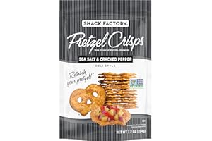 Snack Factory Pretzel Crisps, Sea Salt & Cracked Pepper, 7.2 Oz