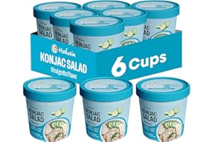 Hethstia Low Carb Konjac Pasta Cup, Cold Shirataki Fettuccine with Vinaigrette Sauce, Gluten-Free Vegan Side Dish, Keto, Sugar-Free, Low Fat, Pre-Packaged Meal, Ready to Eat, 6.7 oz (Pack of 6)
