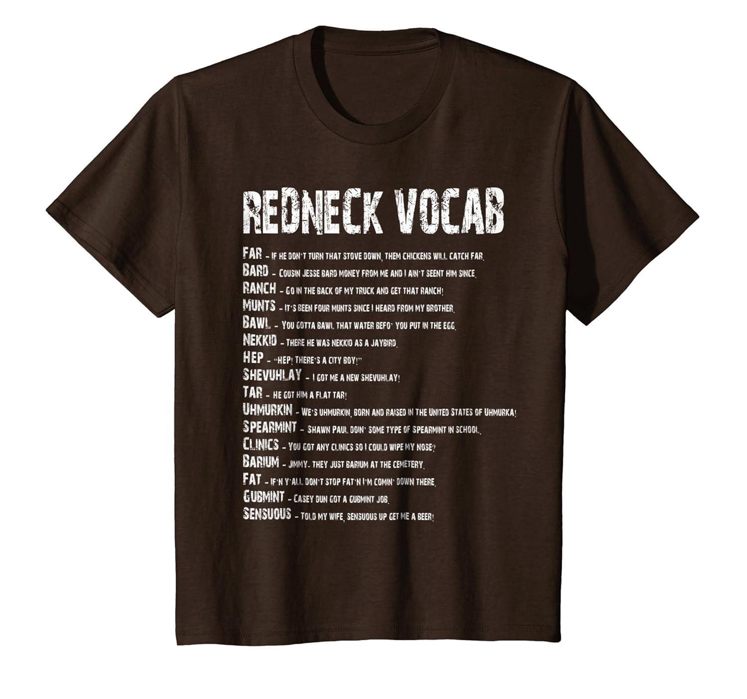 Amazoncom Redneck Vocab Southern Life Shirts Funny Rednecks T