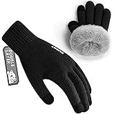 Kids Winter Gloves for Boys Girls Children Toddler Thermal Wool Knit Gloves with Insulated Fleece Lining Keep Hand Warm Gift