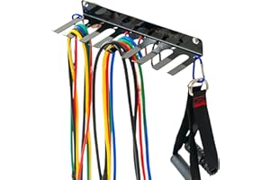 ACENFC Wall-Mounted Gym Organizer, Barbell Holder Wall Mount, Resistance Band Storage Rack, Home Gym Accessories Holder