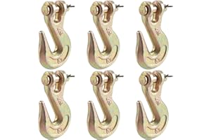 MANCHAP 6 Pack 5/16 Inch Clevis Grab Hook, G70 Tow Chain Safety Hook, Forged Steel Clevis Slip Hook Rigging Tow Chain Hook for Trailer & Truck Transport, 2/5 Inch Opening, WLL 4700lb