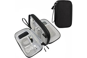 DDgro Travel Accessories Organizer Electronics Pouch for Keeping Certificates Charger/Power Bank/Cables/Mouse/Earphone (Medium, Black)