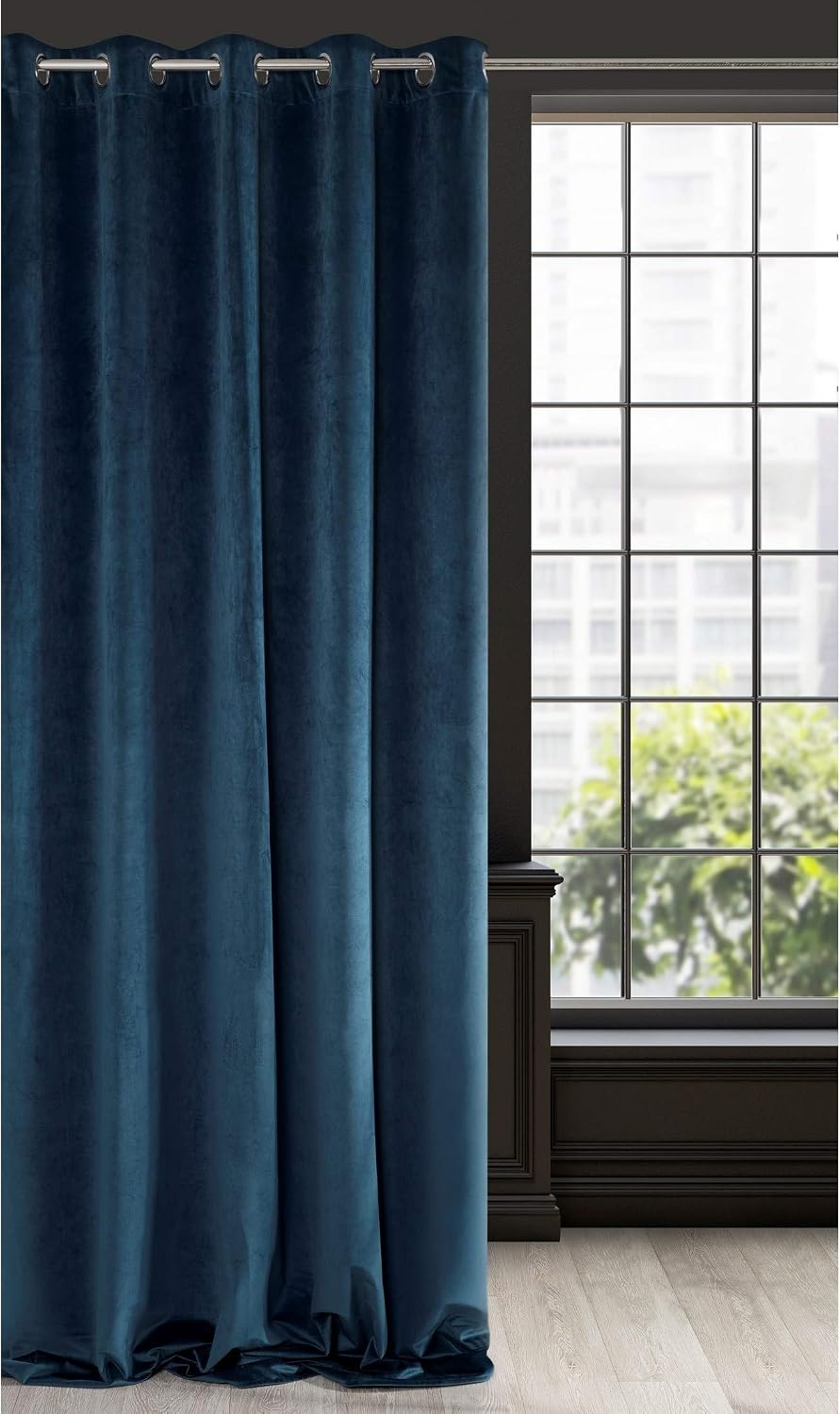 Eurofirany Soft Plain Opaque Velvet Curtain with Eyelets, 1 Unit