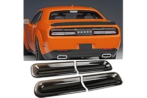 NeespoC Tail Light Covers Guards Compatible with Dodge Challenger 2015-2023 GT/RT/Scat Pack/SRT 392/ Hellcat/SXT, Smoked Black Rear Light Protective Cover Guards Trim Set Exterior Accessories