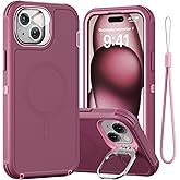Follaroma for iPhone 14 Plus Case with Stand & Built-in Camera Cover, MagSafe Compatible, Heavy-Duty Shockproof Protection, Magnetic & Rugged Phone Cover for iPhone 14 Plus 6.7'', Purple-Pink