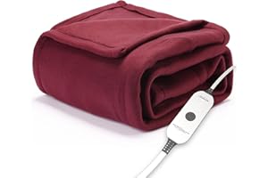 Sunbeam Royal Ultra Cabernet Heated Personal Throw / Blanket, Cozy-Warm, Adjustable Heat Settings