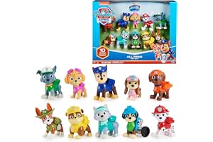 Paw Patrol 10th Anniversary All Paws On Deck 10 Figure Gift Pack | 10 Collectible Action Figures, Chase, Marshall, Rocky, Rubble, Zuma, Skye & More, Kids Toys for Boys & Girls Ages 3+