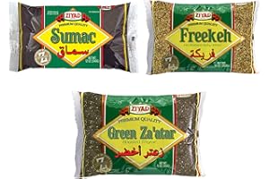 Ziyad Premium Spice Variety Pack, Flavorful Spices, No Additives, No MSG, Sumac, Green Za'atar, Freekeh, Frikeh, Since 1966, Pack of 3