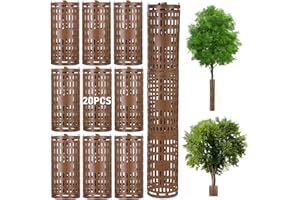 FELISTORY 20 Pack Plant Tree Guard Protector, Tree Trunk Protector Around Trunk Bark, Saplings, and Vines, Expandable Mesh Tree Bark Protector 15 Inches Tall, Protect from Trimmers, Mowers, and Animals
