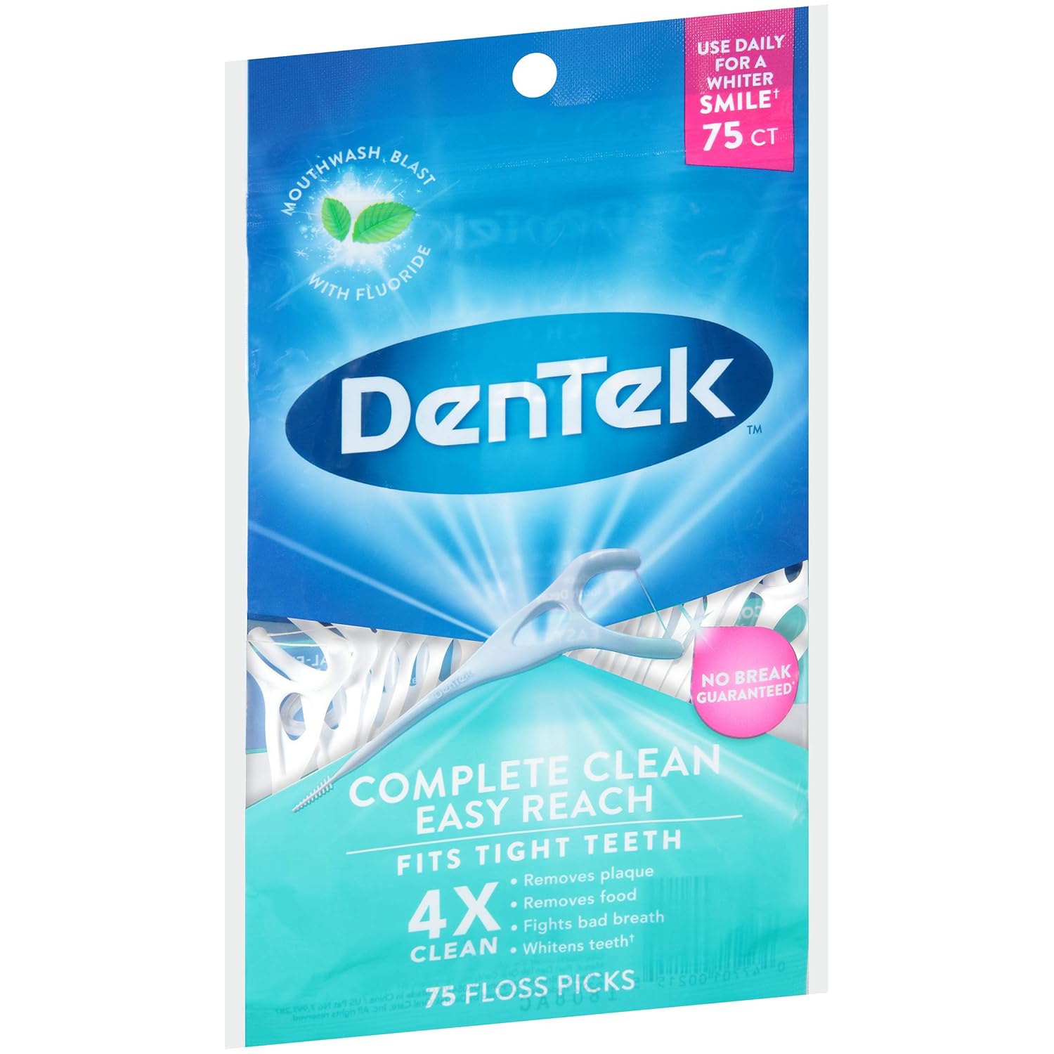 DenTek Complete Clean Floss Picks | Removes Food & Plaque | 75 Count: Beauty
