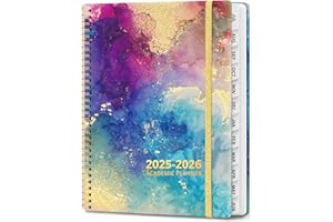 JEJEGO Academic Planner 2025-2026, Weekly and Monthly Calendar Planner Book, July 2025 – June 2026, Hardcover Organizer with Tabs, Perfect for Teachers, Students, Women & Men, A5 (6.4" x 8.5") - Gold