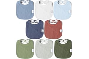 lulumoon Bavoirs bandana absorbants en mousseline 100 % coton pour bébé fille garçon (basique)