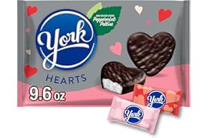 YORK Dark Chocolate Peppermint Patties Hearts, Valentine's Candy Bag, 9.6 oz