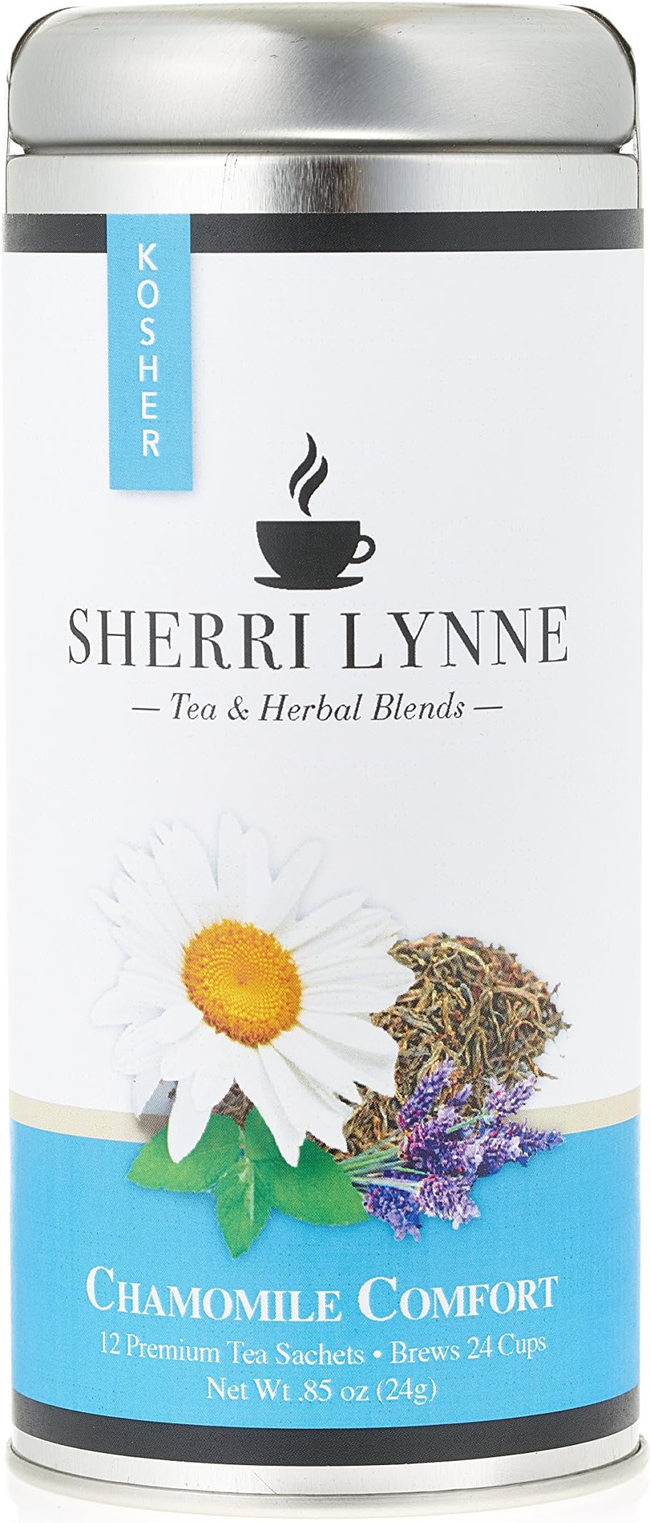 Sherri Lynne ,Chamomile Flowers, Lemongrass, Spearmint Leaves and Lavender FlowersTea caffeine free certified kosher