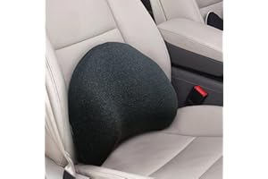 SPRFUFLY Super Snug Lumbar Support Pillow for Car, 100% Memory Foam Lumbar Pillow with Breathable Removable Cover, Ergonomic Design - Back Pillow Lumbar Support Pillow for Car Seat/Back Pain Relief(Black, 1PC)