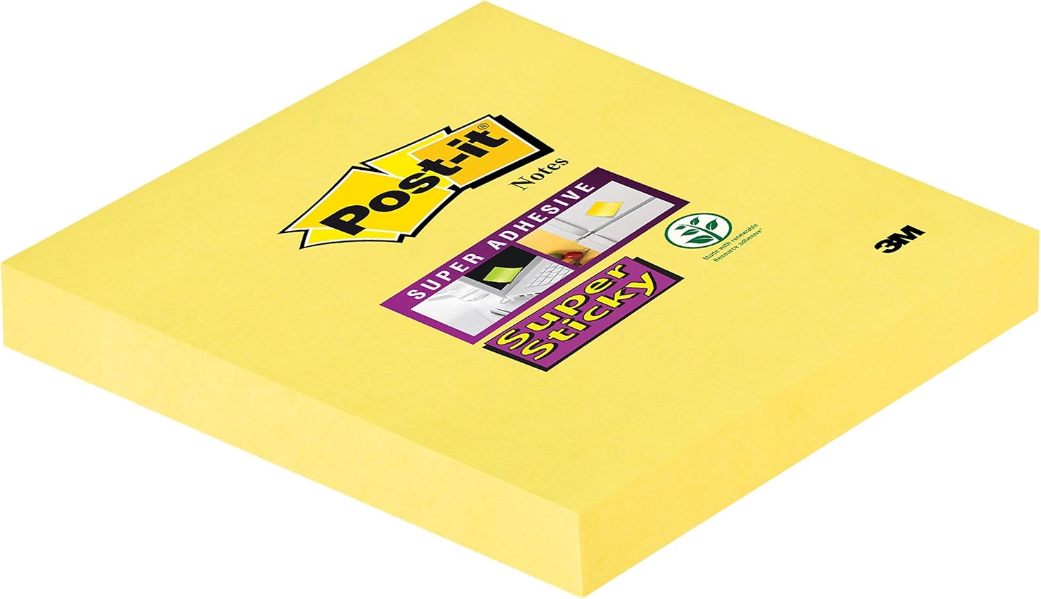 Postit Super Sticky Notes, SelfAdhesive Notes, 12 Pads, 90 Sheets