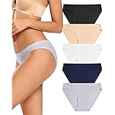 voenxe Women Bikini Underwear,Seamless Breathable Ladies Panties,No Show Comfortable Briefs Undies,Invisible Hipster,5-Pack