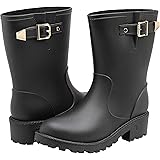 EYUSHIJIA Women's Short Rain Boots Waterproof Slip On Ankle Chelsea Booties