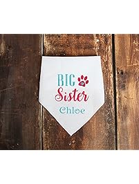 Personalized Big Sister Dog Bandana, Pregnancy Announcement Pet