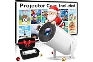 TELONIXIUM Mini Projector, Native 1080P Portable Projector with Carrying Case, 4K Support, 270°Rotatable Outdoor Movie Proyector, Home Theater Projector Compatible with Phone/TV Stick/Laptop/PS4/HDMI/USB
