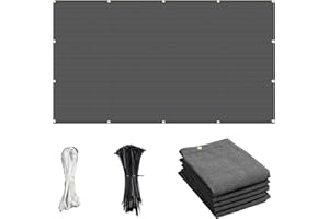 Cool Area Sun Shade Cloth with Grommets 3/4/6/8/10/12/16/20 FT Shade Panel Shade Tarp Screen Fabic for Outdoor Patio Pergola Cover Deck Garden, 6x6 FT, Dark Grey