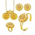 Ethlyn 4Pcs 18K Gold Plated Ethiopian Jewelry Sets Necklace Eritrean/Habesha Bride Wedding Gifts