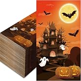 100Pcs Halloween Napkins Disposable Paper Decorative Guest Napkins, Halloween Party Decorations Napkins for Party Lunch Dinner Kitchen Bathroom Table