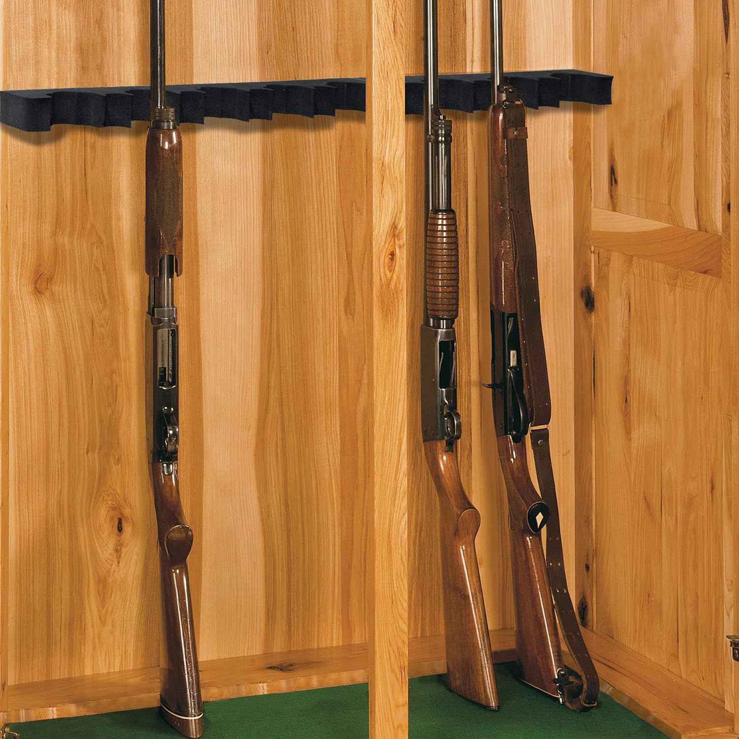 Mind and Action Portable Foam Rifle Rack Universal Gun Barrel Holder with Magnetic Strip and Hook Strip, Gun Storage,Gun Rest for Gun Safe Cabinet Indoor Outdoor Wall Mount (5+4,Pack-2): Sports & Outdoors