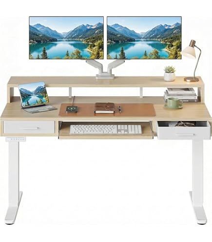 Amazon.com: Furmax Electric Standing Desk with Drawers, Stand Up