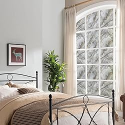DKTIE Marble Pattern Privacy Window Film with