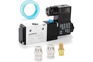 AIRIX 3V210-08 Pneumatic Solenoid Valve AC110V, 2 Position 3 Way, 1/4" NPT, Pilot-Operated Single Coil, Fast Response Electric Air Valve With Junction Box & Quick Connect Fittings