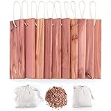 GOGOUP Cedar Blocks for Clothes Storage, 100% Nature Aromatic Red Ceder Wood Planks Boards Hanger and Chips Bag…
