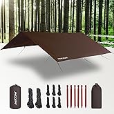 JAICOM Waterproof Camping Tarp - 10X10ft Hammock Rain Fly, Ultralight & Portable & UV Protection Backpacking Tarp, Multifunctional for Outdoor Adventure, Hiking, Tent, Hammock