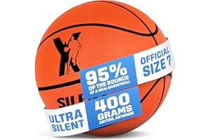 Silent Basketball Official Size 7 (29.5"): Upgraded 95% Bounce - Ultra Quiet Airless Basketball for Dribbling Indoor - Soft F