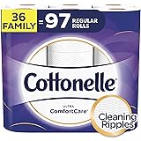 Cottonelle Ultra ComfortCare Toilet Paper, Soft Biodegradable Bath Tissue, Septic-Safe, 36 Family Rolls