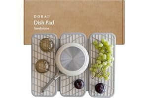 Dorai Home Dish Pad | Diatomaceous Earth Stone Drying Mat For Kitchen Counter | Quick Drying | Stone Dish Drying Mat For Kitchen | 19.9" x 15.2" x 0.52" | Sandstone