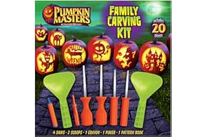 Pumpkin Masters Halloween Pumpkin Carving Kit – 4 Safe Tools & 12 Stencil Patterns – Create Fun & Spooky Jack-O’-Lanterns for Halloween Decorations