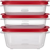 Rubbermaid 3.57-Cup (2) and 5.26-Cup EasyStore Rectangle Food Storage Containers with Lids, 3 Pack