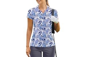 PINSPARK Womens Golf Shirt Short Sleeve Polo Shirts Quick Dry Tennis Tops V-Neck with Collar Pickleball Shirts Golf Outfits