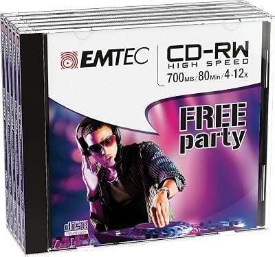 EMTEC 700MB CD DVD Rewritable Disc Jewel Case Archiving Data Backup 1000X