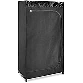Whitmor Portable Clothes Closet - Freestanding Garment Organizer with Cover - 36 Inches Wide - Black
