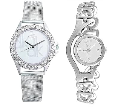 crispy Analouge Silver Dial Japanese Quartz Movement Watch for Women(Cm-sib-10march-30) - Pack of 2