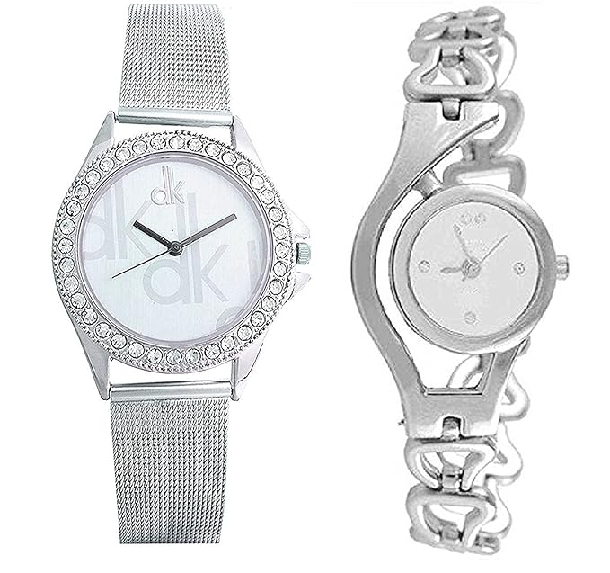 crispy Analouge Silver Dial Japanese Quartz Movement Watch for Women(Cm-sib-10march-30) - Pack of 2