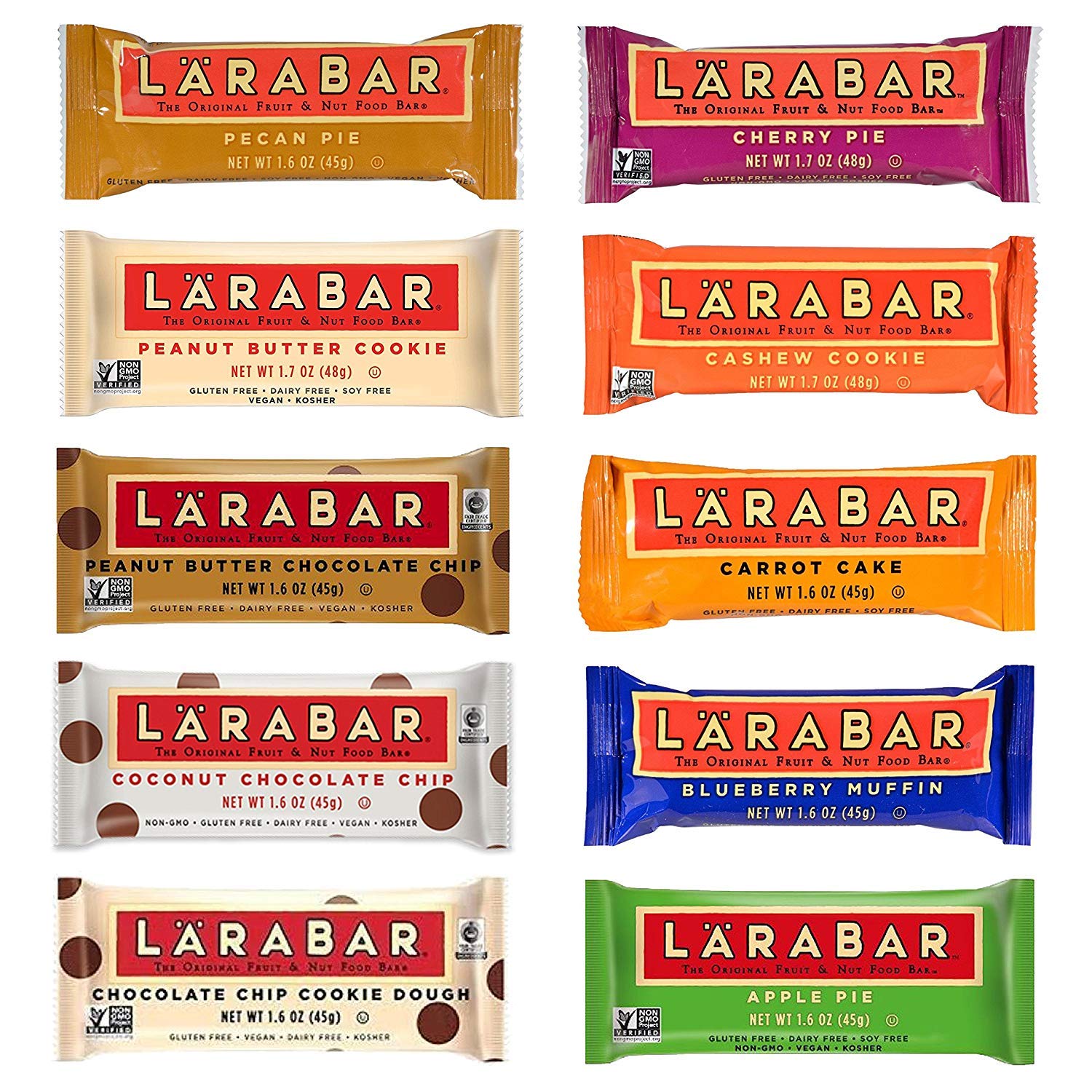 Larabar Snack Bar Variety Pack (5 Flavor Variety) 2 of Each