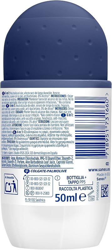 Men Active Control, Desodorante Antitransp. Roll-On Hombre, 6x50ml
