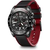 Victorinox Swiss Army Chronograph Black Dial Black and Red Rubber Strap Watch 42mm - 242051