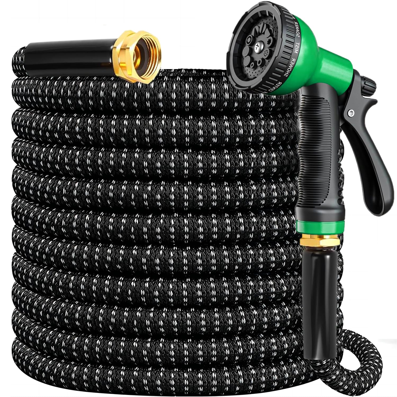 garden hose 150 ft, 2025 new no kink expandable water hose 150ft, 10 function nozzle, leak-proof sol