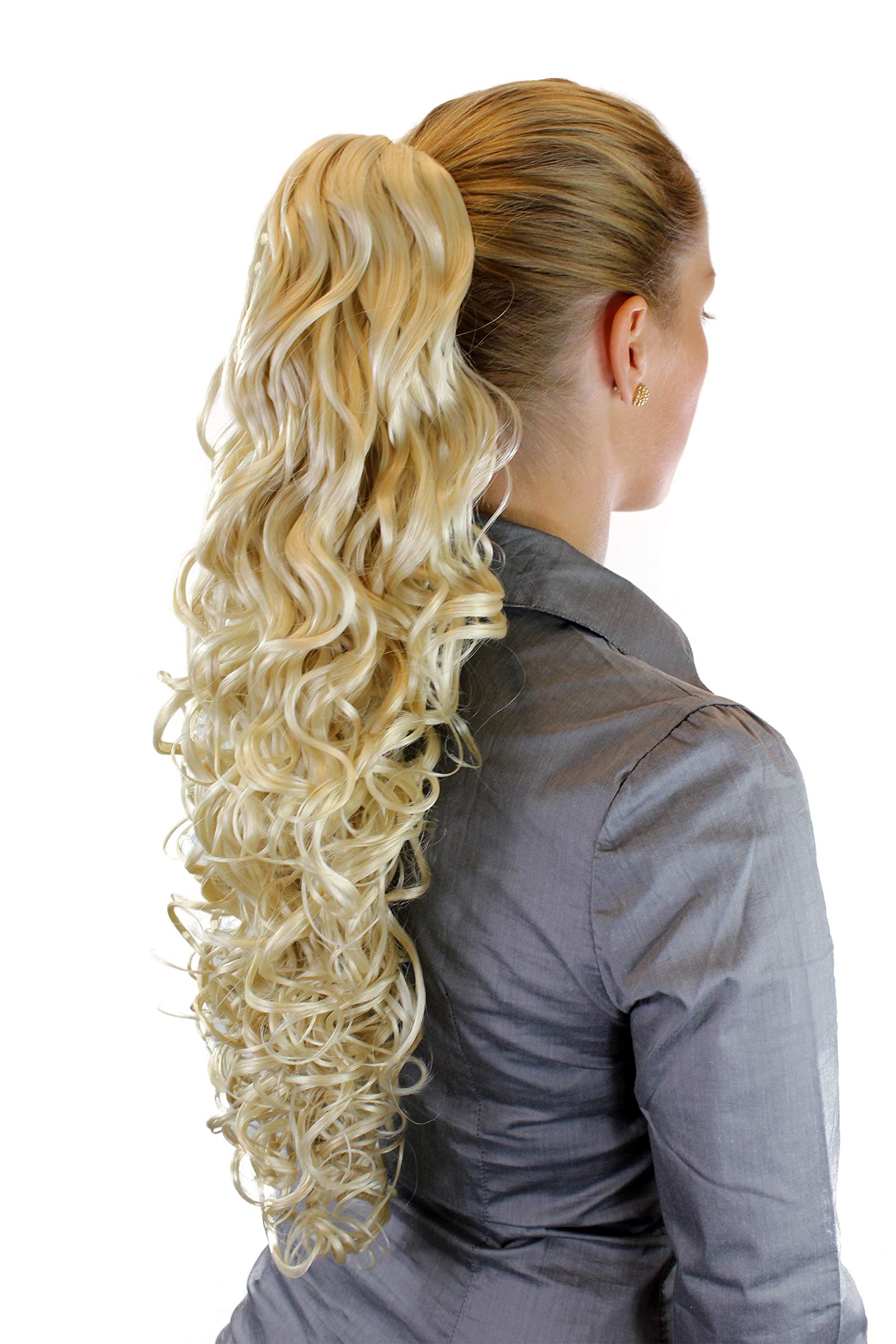 Hairpiece PONYTAIL extension VERY long MASSIVE volume voluminous curly AMAZING curls BRIGHT BLOND platinum kinks N310-613