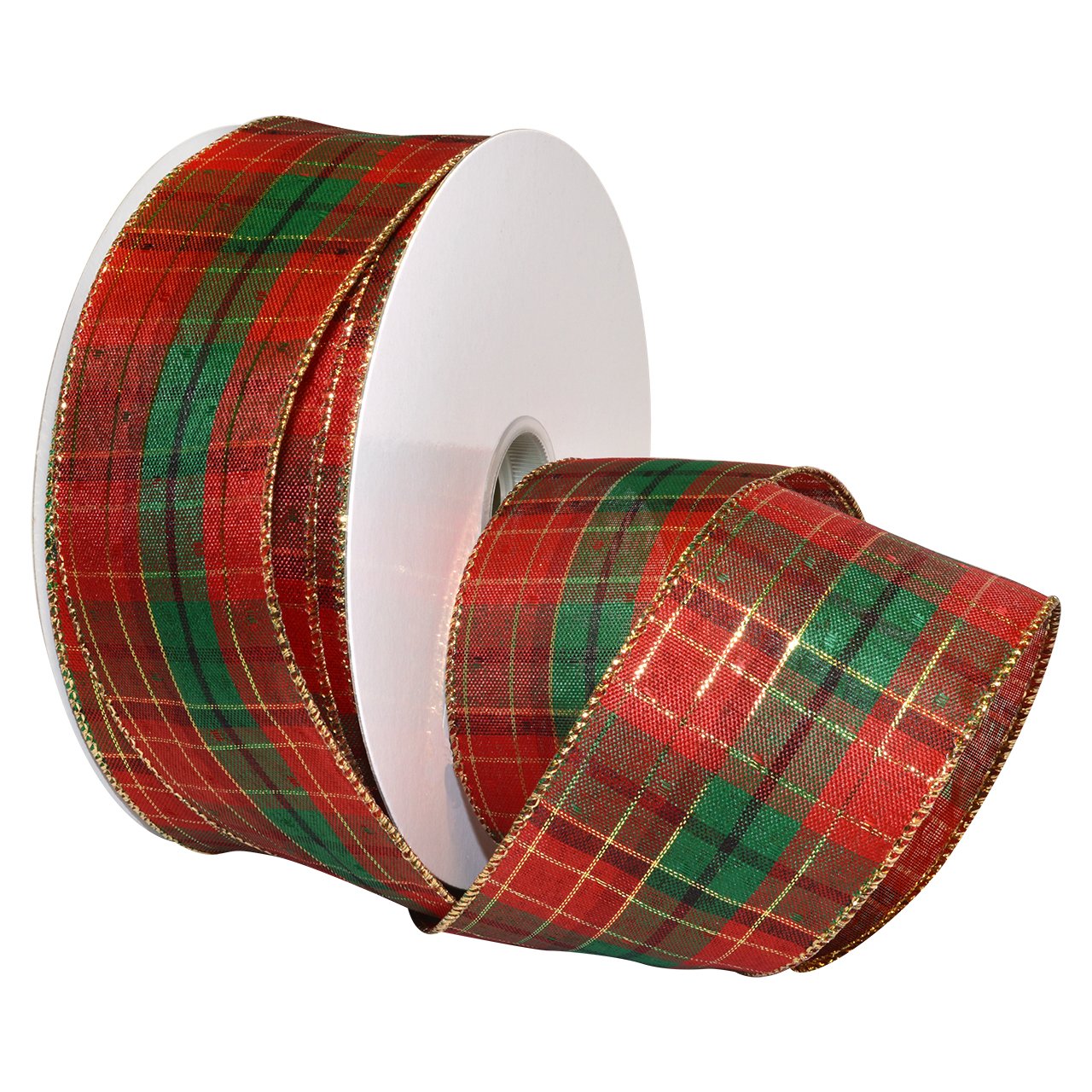 Morex Ribbon Splendor Wired Nylon Ribbon, 2-1/2 inches by 50 Yard, Red